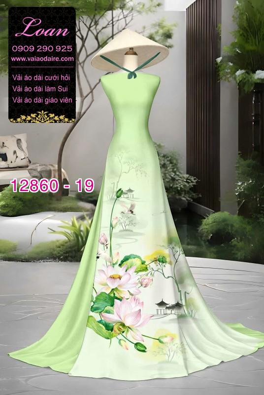 Vải áo dài hoa in 3D