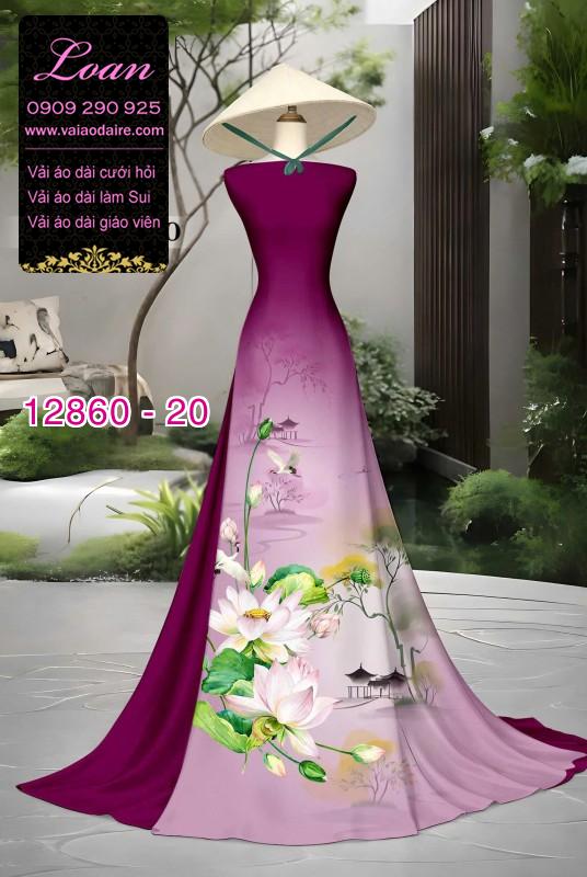 Vải áo dài hoa in 3D