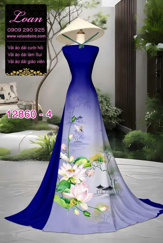 Vải áo dài hoa in 3D