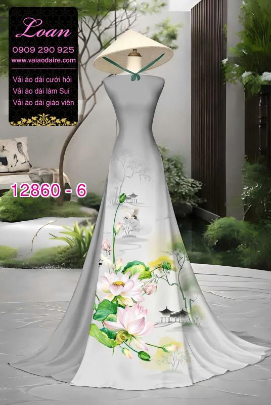 Vải áo dài hoa in 3D