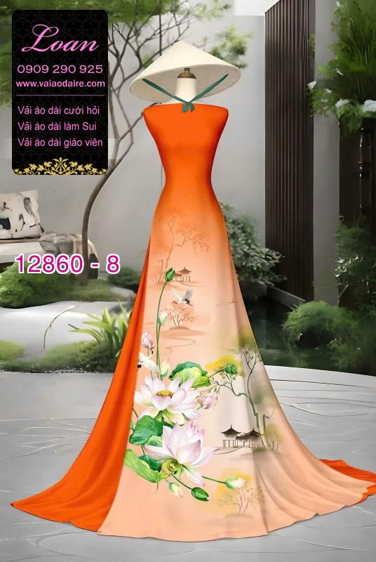 Vải áo dài hoa in 3D