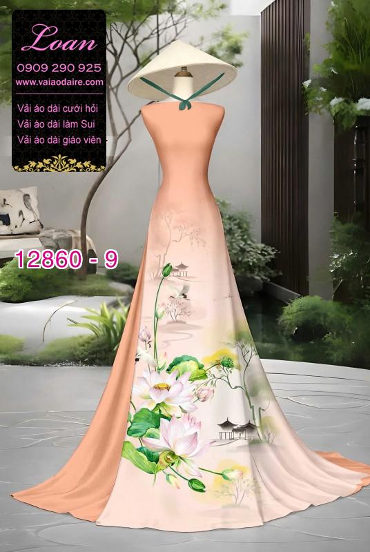 Vải áo dài hoa in 3D