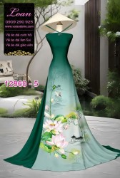 Vải áo dài hoa in 3D