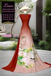 Vải áo dài hoa in 3D