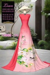 Vải áo dài hoa in 3D