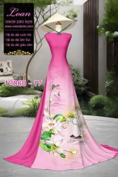 Vải áo dài hoa in 3D