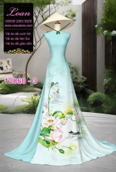 Vải áo dài hoa in 3D