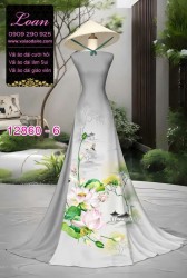 Vải áo dài hoa in 3D