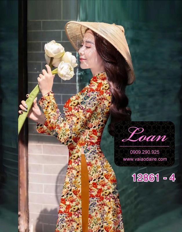 Vải áo dài hoa in 3D