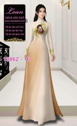 Vải áo dài hình đức mẹ