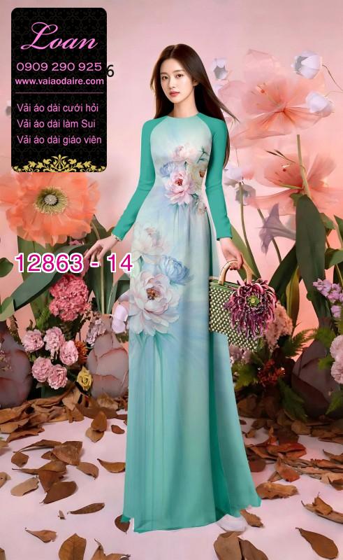Vải áo dài hoa in 3D