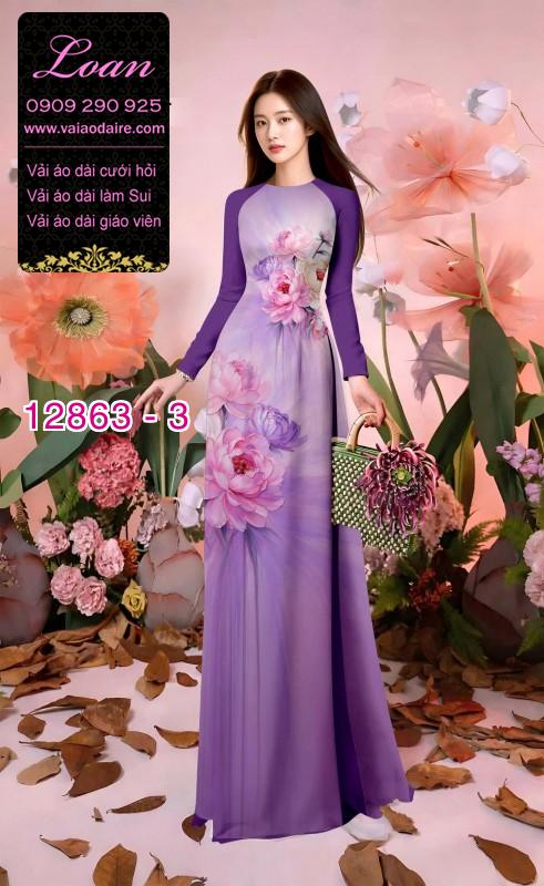 Vải áo dài hoa in 3D