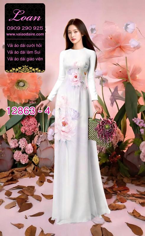 Vải áo dài hoa in 3D