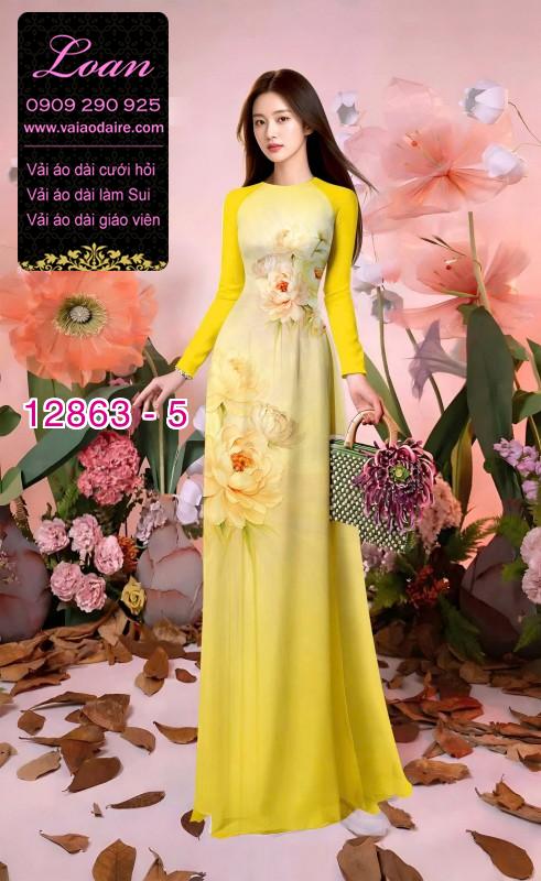 Vải áo dài hoa in 3D