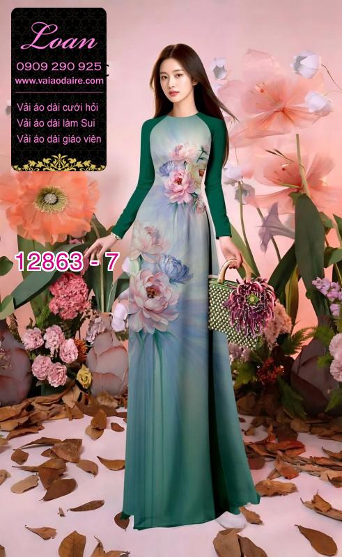 Vải áo dài hoa in 3D