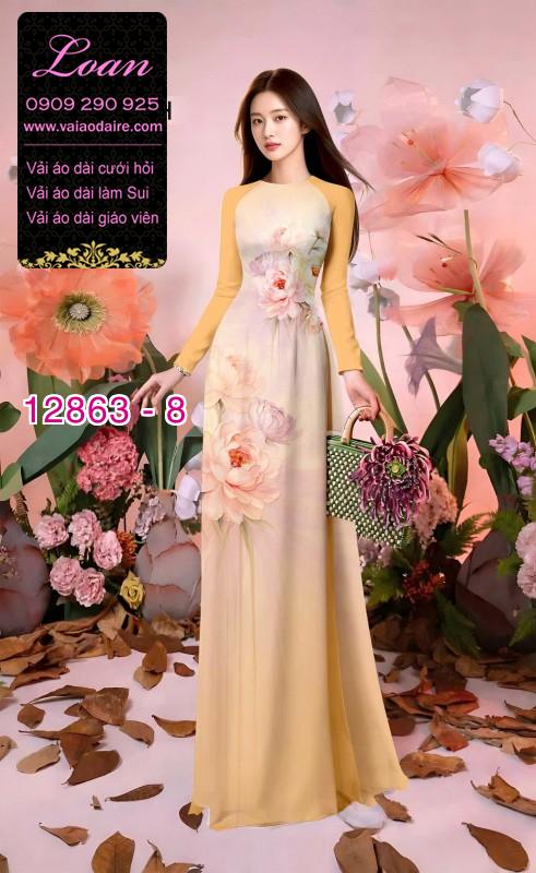 Vải áo dài hoa in 3D