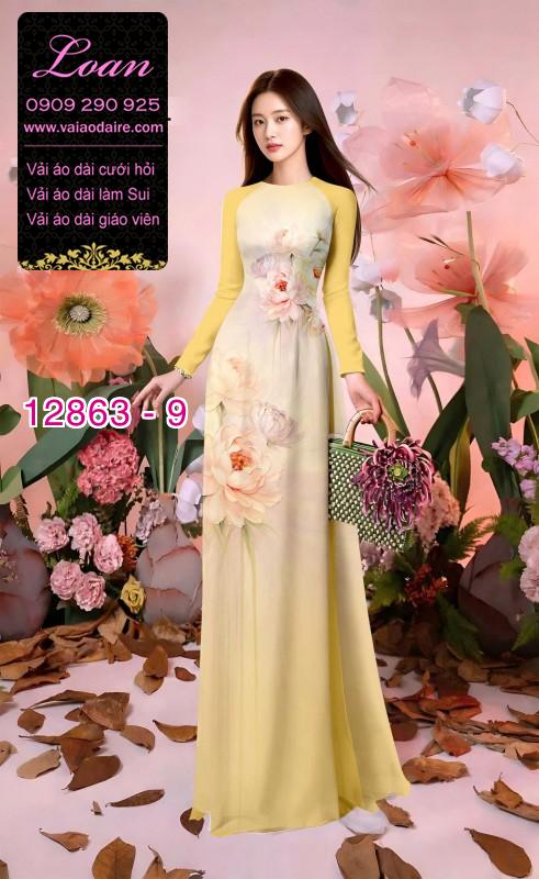Vải áo dài hoa in 3D