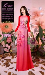 Vải áo dài hoa in 3D