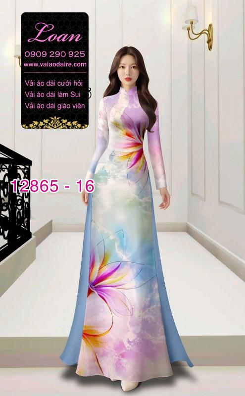 Vải áo dài hoa in 3D