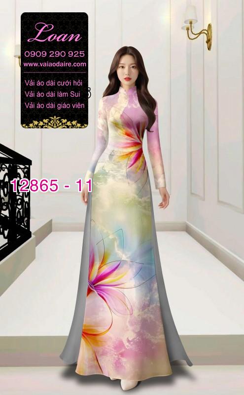 Vải áo dài hoa in 3D