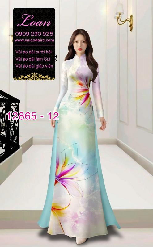 Vải áo dài hoa in 3D