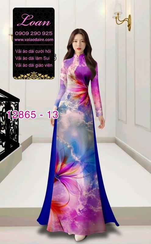 Vải áo dài hoa in 3D