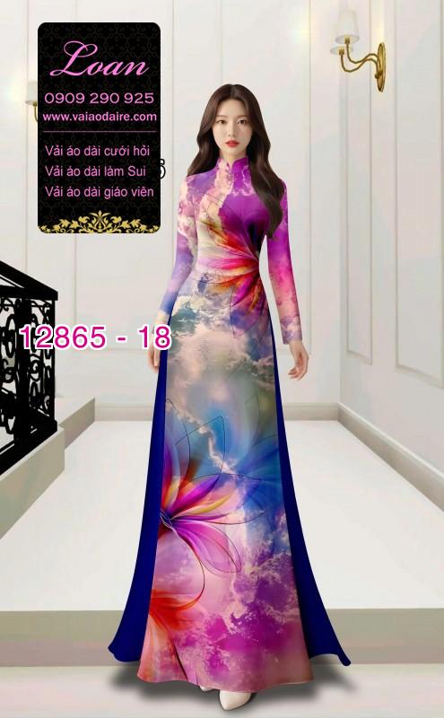 Vải áo dài hoa in 3D