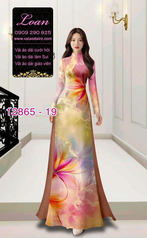 Vải áo dài hoa in 3D