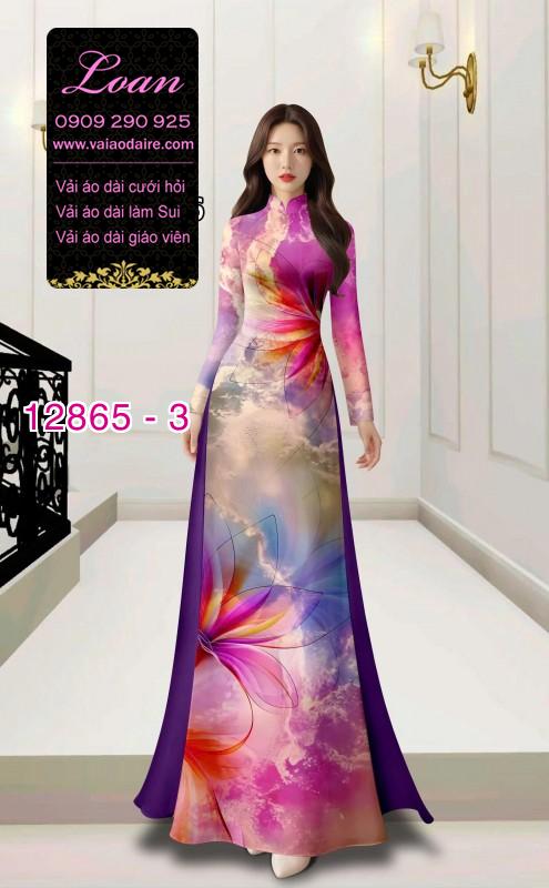 Vải áo dài hoa in 3D