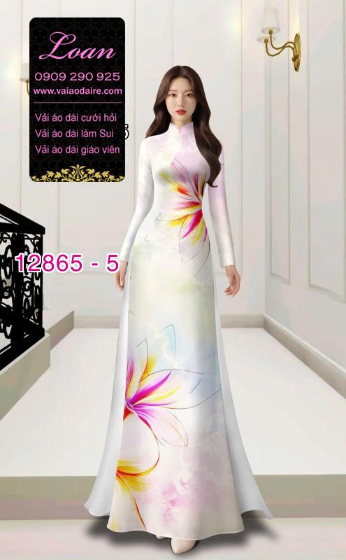 Vải áo dài hoa in 3D