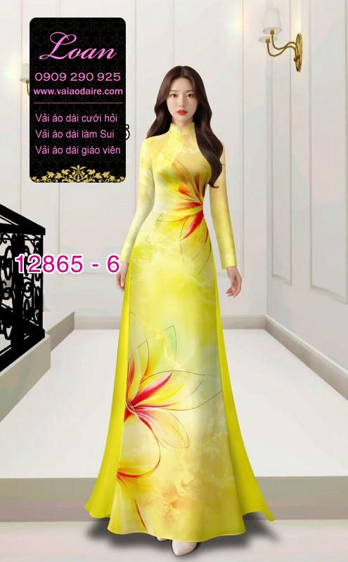 Vải áo dài hoa in 3D