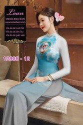 Vải áo dài hình đức mẹ in 3D
