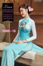 Vải áo dài hình đức mẹ in 3D