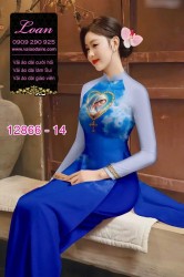 Vải áo dài hình đức mẹ in 3D