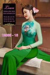 Vải áo dài hình đức mẹ in 3D