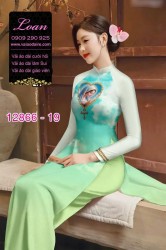 Vải áo dài hình đức mẹ in 3D
