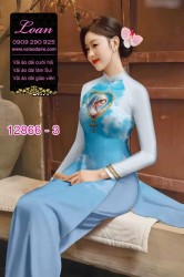 Vải áo dài hình đức mẹ in 3D