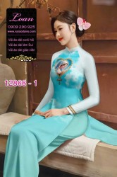 Vải áo dài hình đức mẹ in 3D
