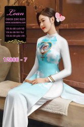 Vải áo dài hình đức mẹ in 3D