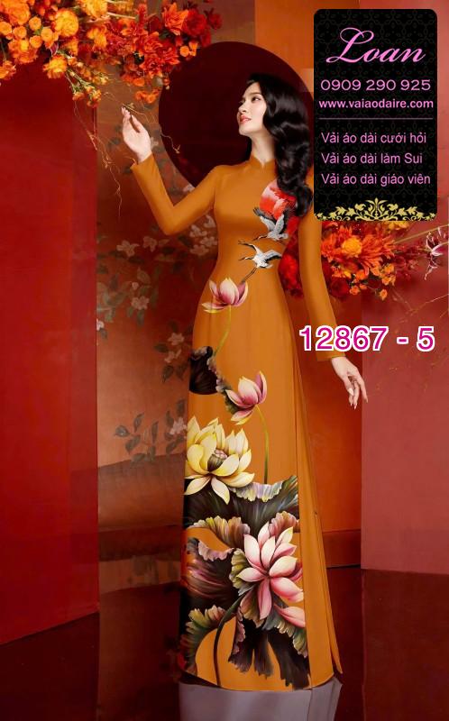 Vải áo dài hoa sen in 3D