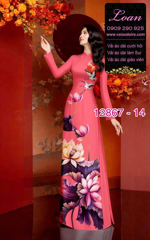 Vải áo dài hoa sen in 3D