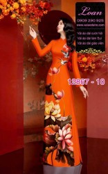 Vải áo dài hoa sen in 3D