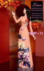 Vải áo dài hoa sen in 3D