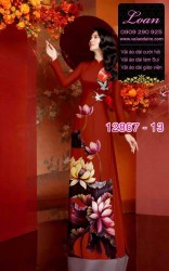 Vải áo dài hoa sen in 3D