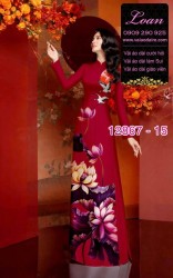 Vải áo dài hoa sen in 3D