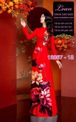 Vải áo dài hoa sen in 3D