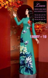 Vải áo dài hoa sen in 3D