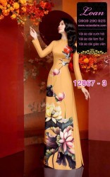 Vải áo dài hoa sen in 3D