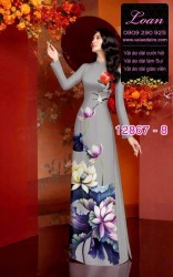 Vải áo dài hoa sen in 3D