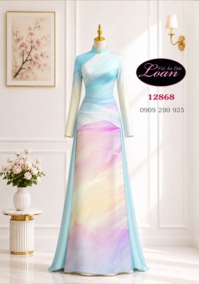 Vải áo dài vằn vện in 3D-12868